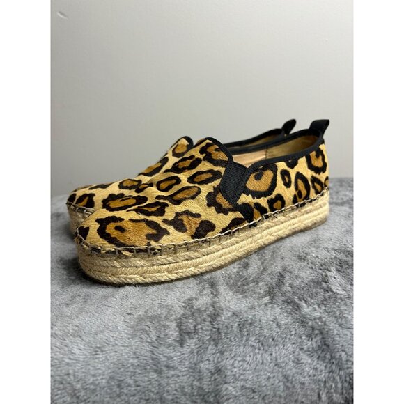 Sam Edelman Carrin Calf Hair Platform Slip on Shoes Espadrilles Flats Women's 7 - Picture 3 of 8